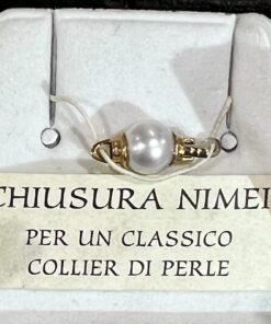 CHIUSURA PER FILI  PERLE  ORO GIALLO  18 KT. PERLA NATURALE