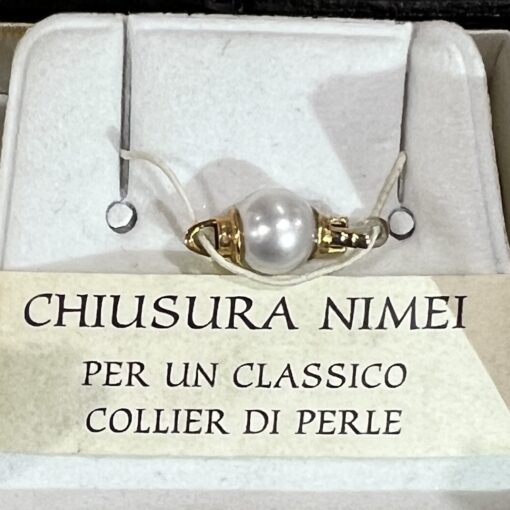 CHIUSURA PER FILI  PERLE  ORO GIALLO  18 KT. PERLA NATURALE