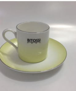 5 TAZZE CAFFE' BONE CHINA  YELLOW LAGUNA BITOSSI