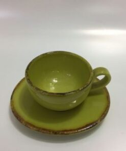 TAZZE CAFFE' VERDE ACIDO  CERAMICHE VIRGINIA