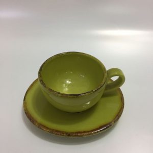 TAZZE CAFFE' VERDE ACIDO  CERAMICHE VIRGINIA