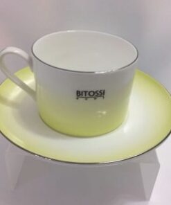 4 TAZZE THE' BONE CHINA YELLOW LAGUNA  BITOSSI