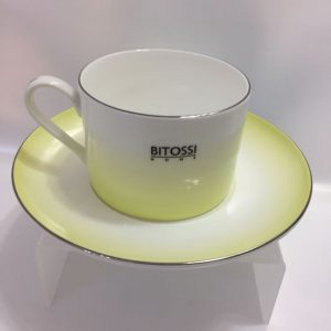 4 TAZZE THE' BONE CHINA YELLOW LAGUNA  BITOSSI