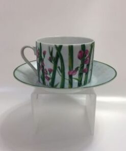 TAZZE COLAZIONE PZ.6 FLEURS DE LISERON ROSE LAURE JAPY PARIS PORCELLAINE DE LIMOGES