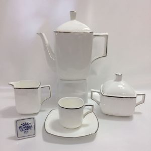 VELA BORDO PLATINO BONE CHINA CAFFE' 15 PZ RICHARD GINORI 01988